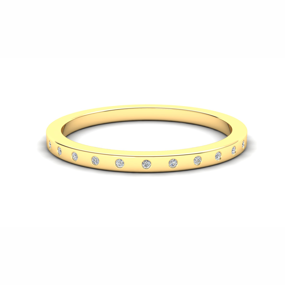 Petunia Eternity Ring: 9ct Yellow Gold with White Stones