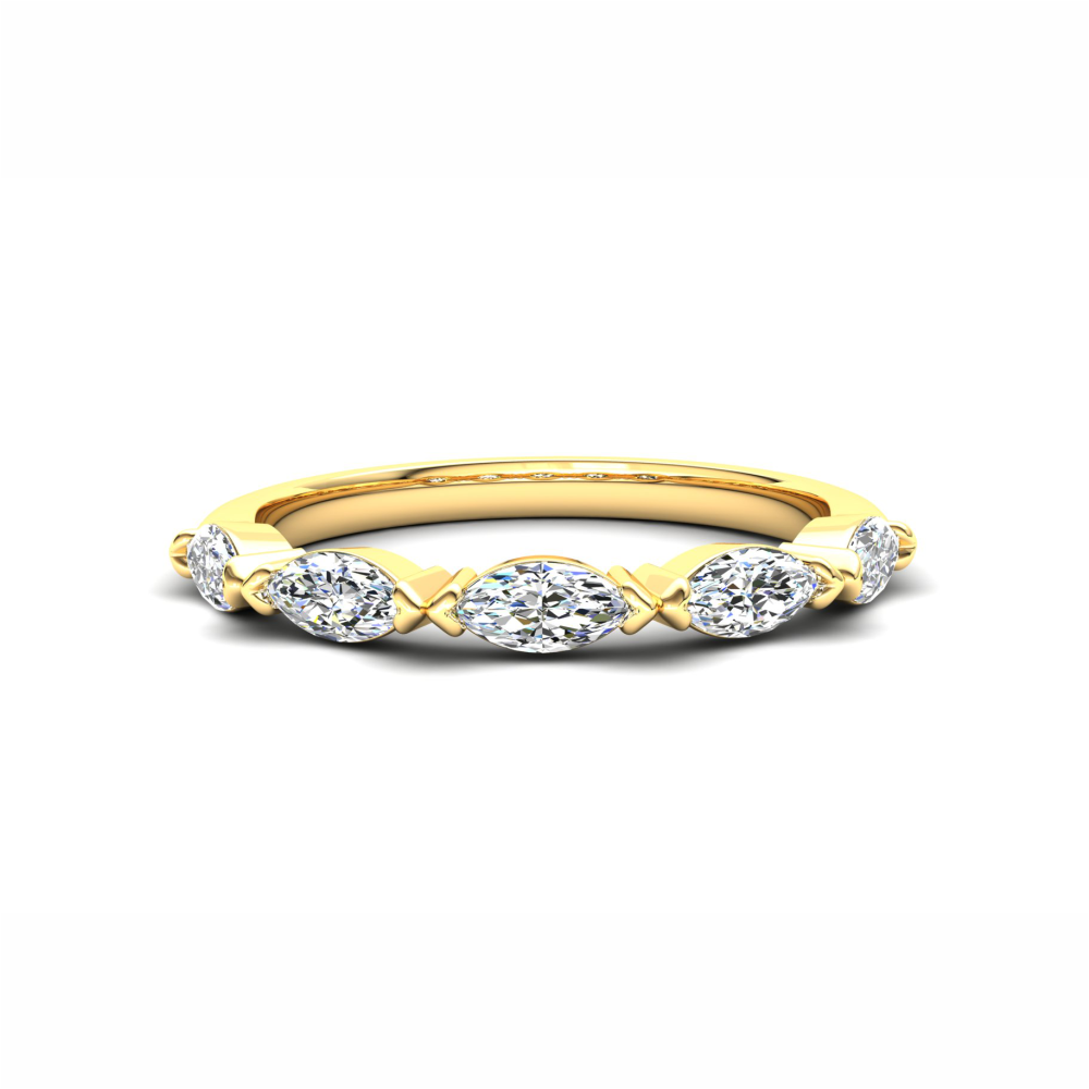 Jasmine Eternity Ring: 9ct Yellow Gold with White Stones