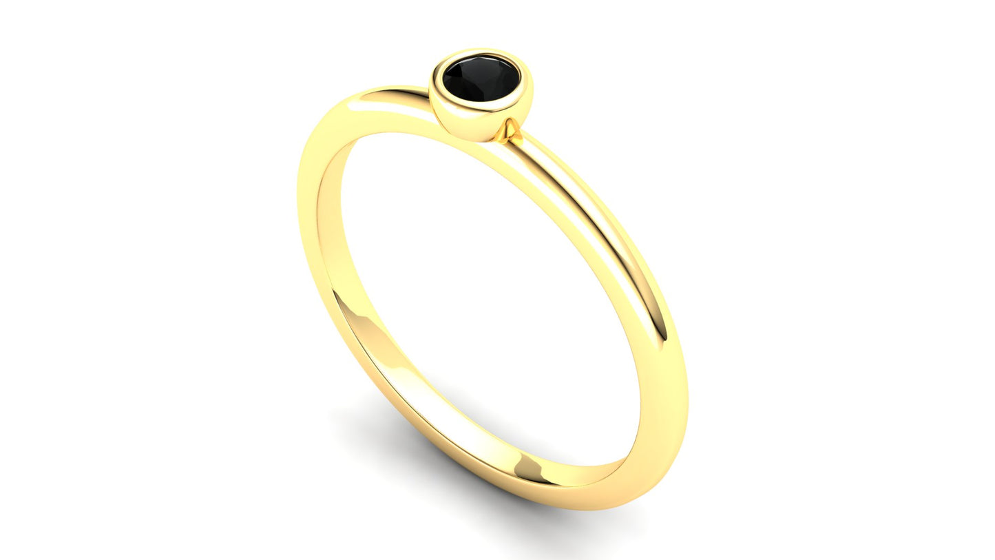 Holly Eternity Ring: 9ct Yellow Gold with Black Stones