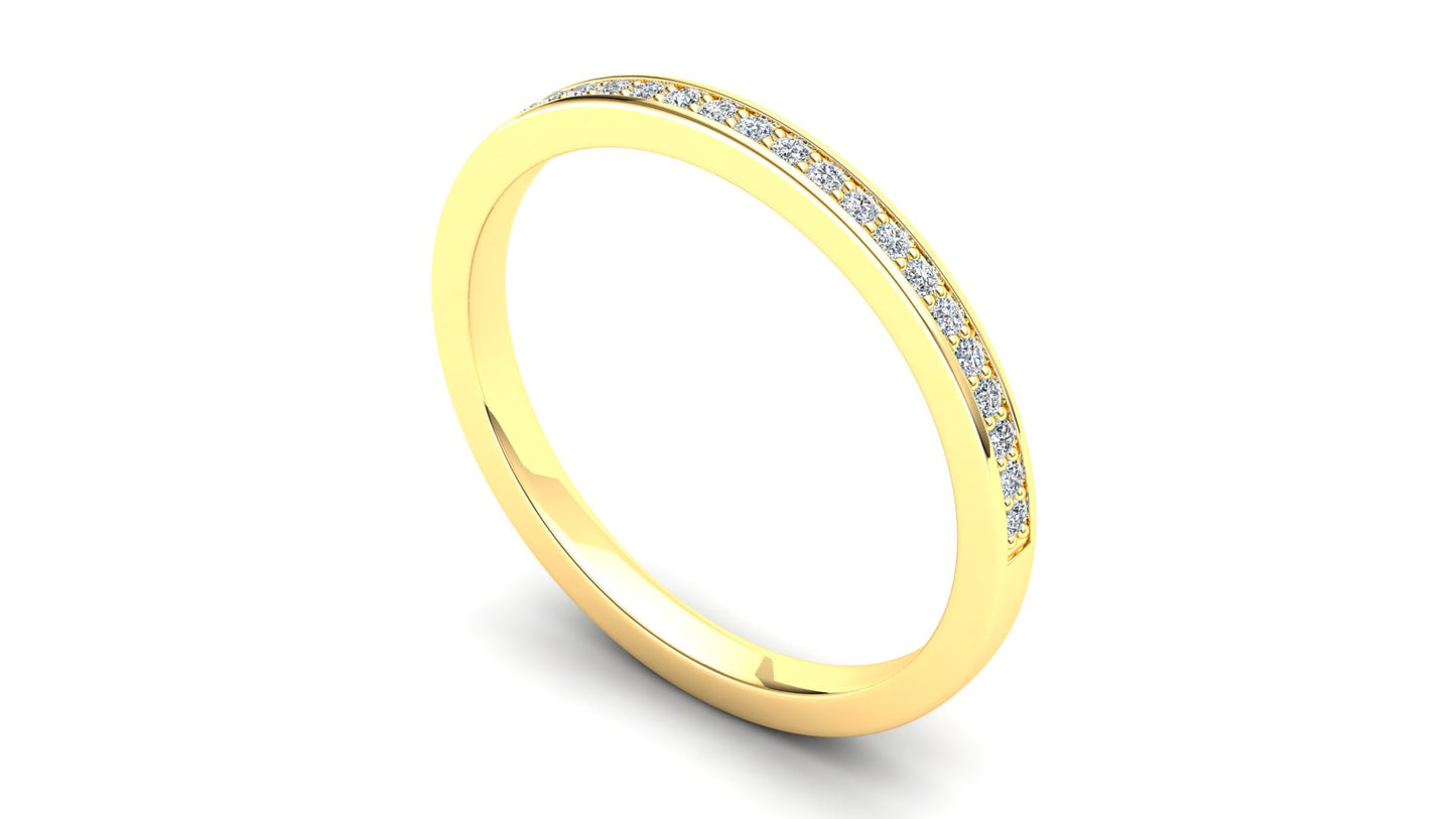 Bluestem Eternity Ring: 9ct Yellow Gold with White Stones