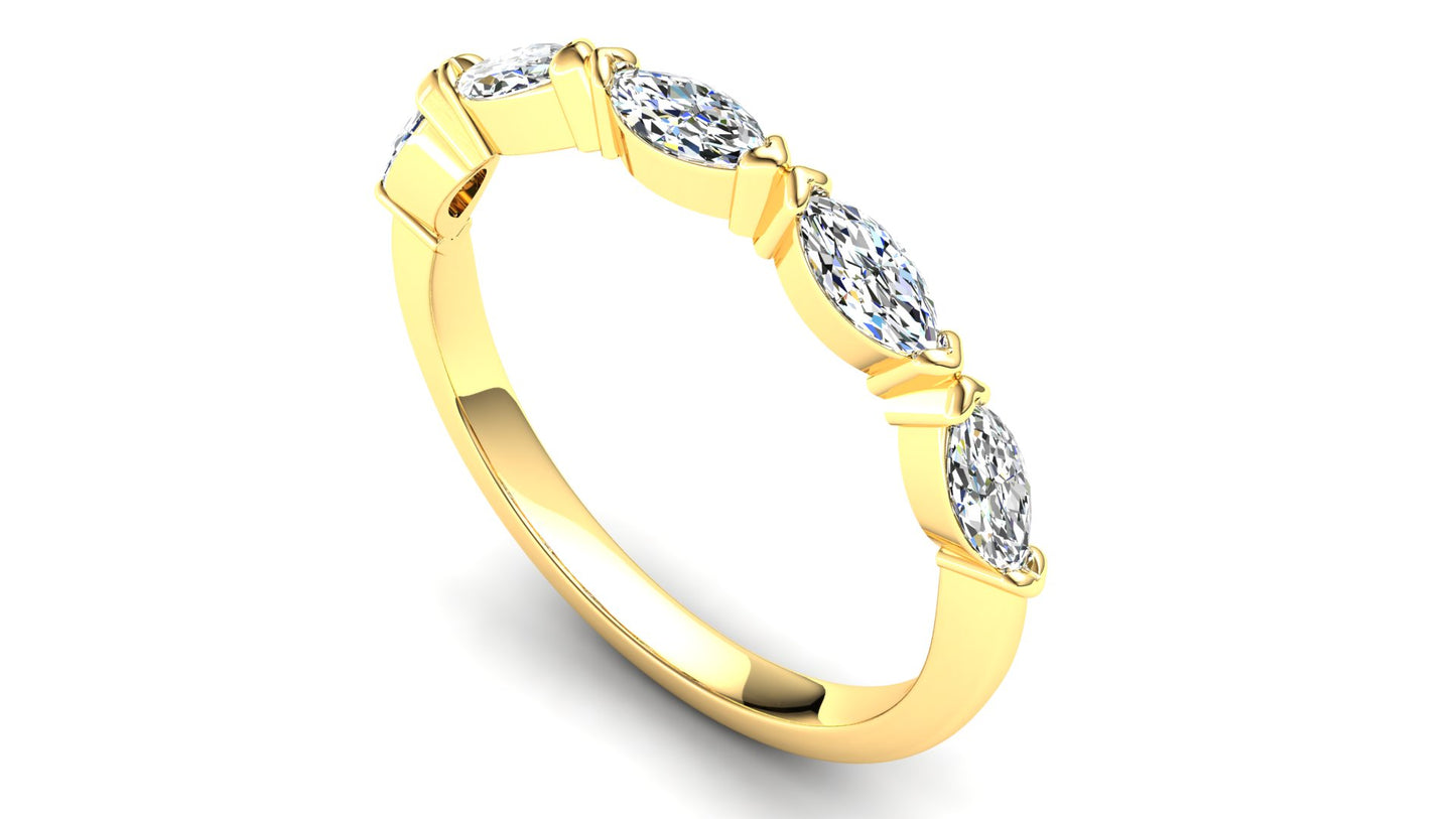 Jasmine Eternity Ring: 9ct Yellow Gold with White Stones