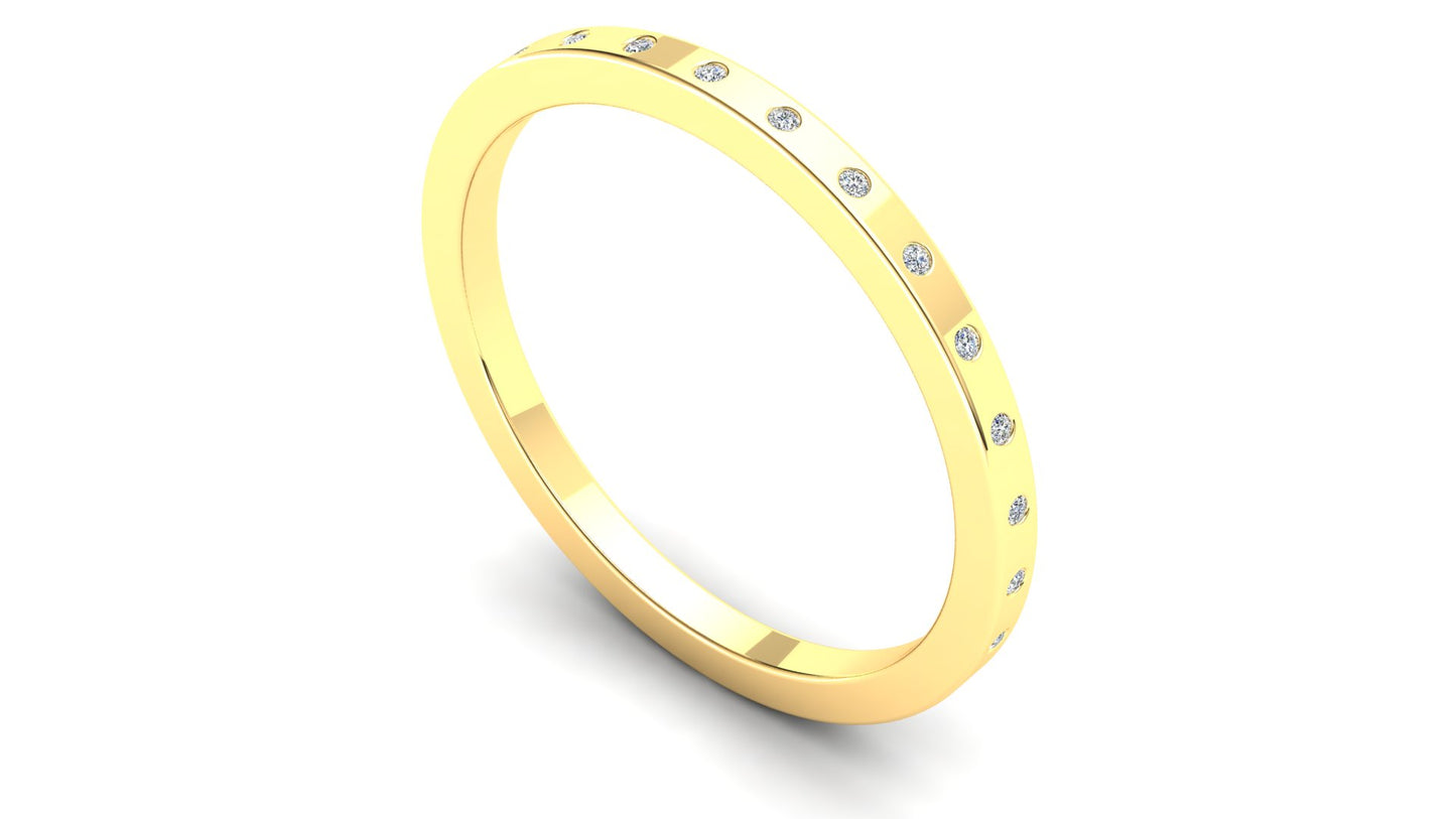 Petunia Eternity Ring: 9ct Yellow Gold with White Stones