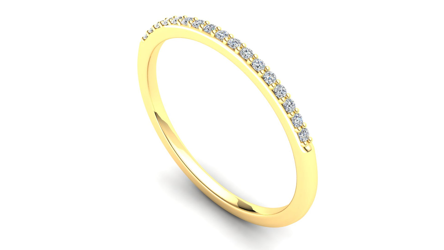 Hazel Eternity Ring: 9ct Yellow Gold with White Stones