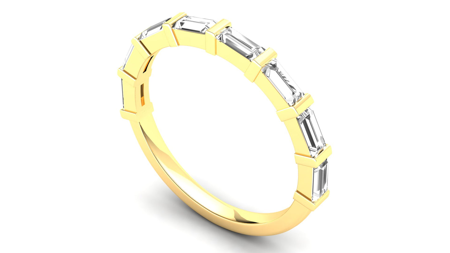 Sweetpea Eternity Ring: 9ct Yellow Gold with White Stones