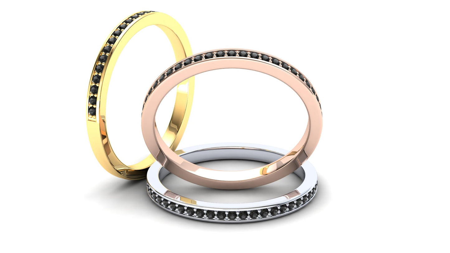 Bluestem Eternity Ring: 9ct Rose Gold with Black Stones