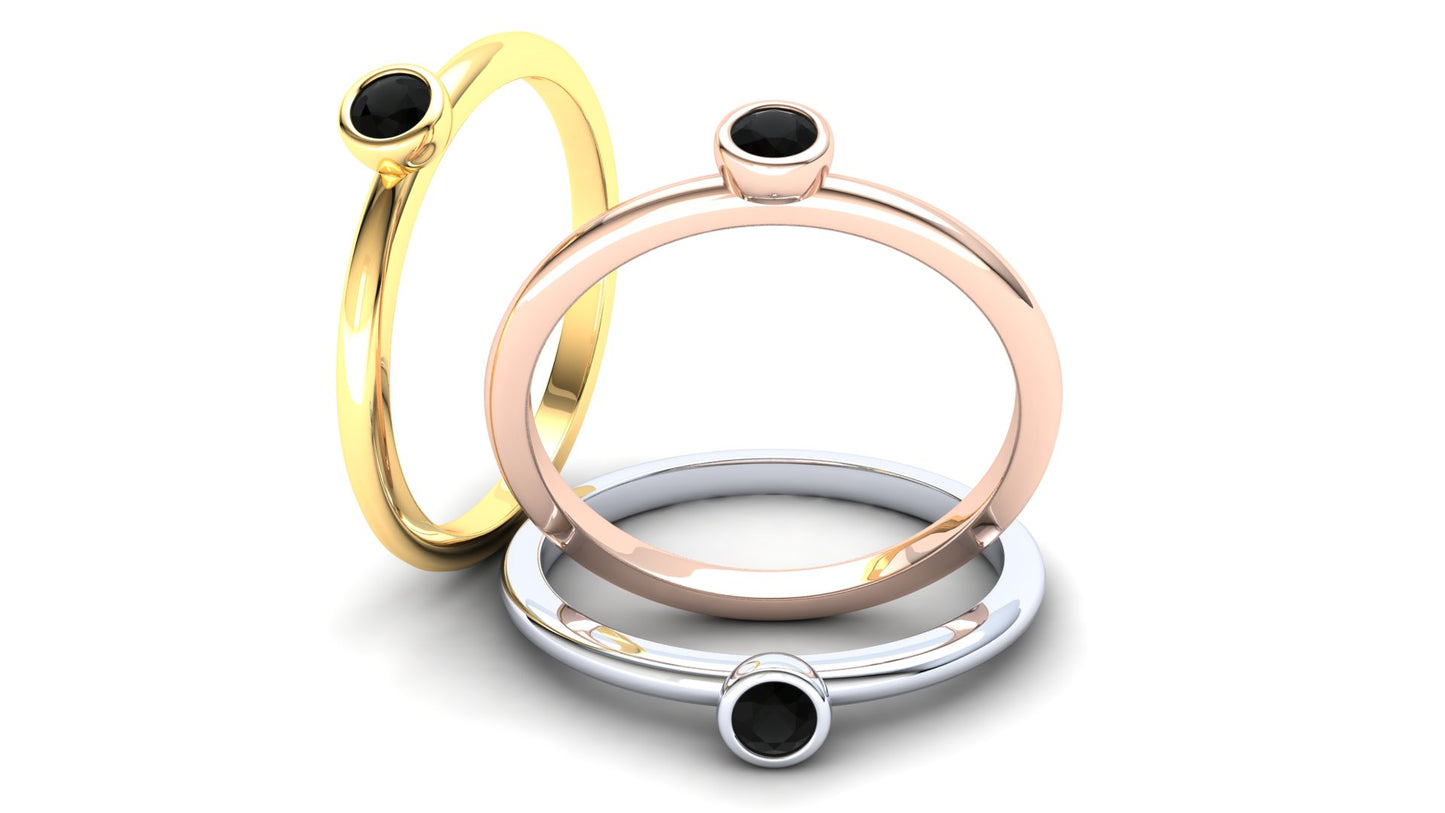 Holly Eternity Ring: 9ct Rose Gold with Black Stones