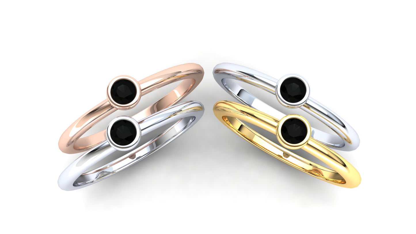 Holly Eternity Ring: 9ct Rose Gold with Black Stones