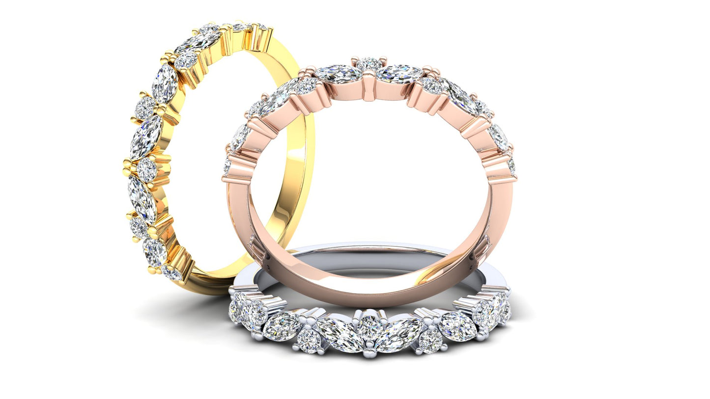 Violet Eternity Ring: 925 Silver with White Stones