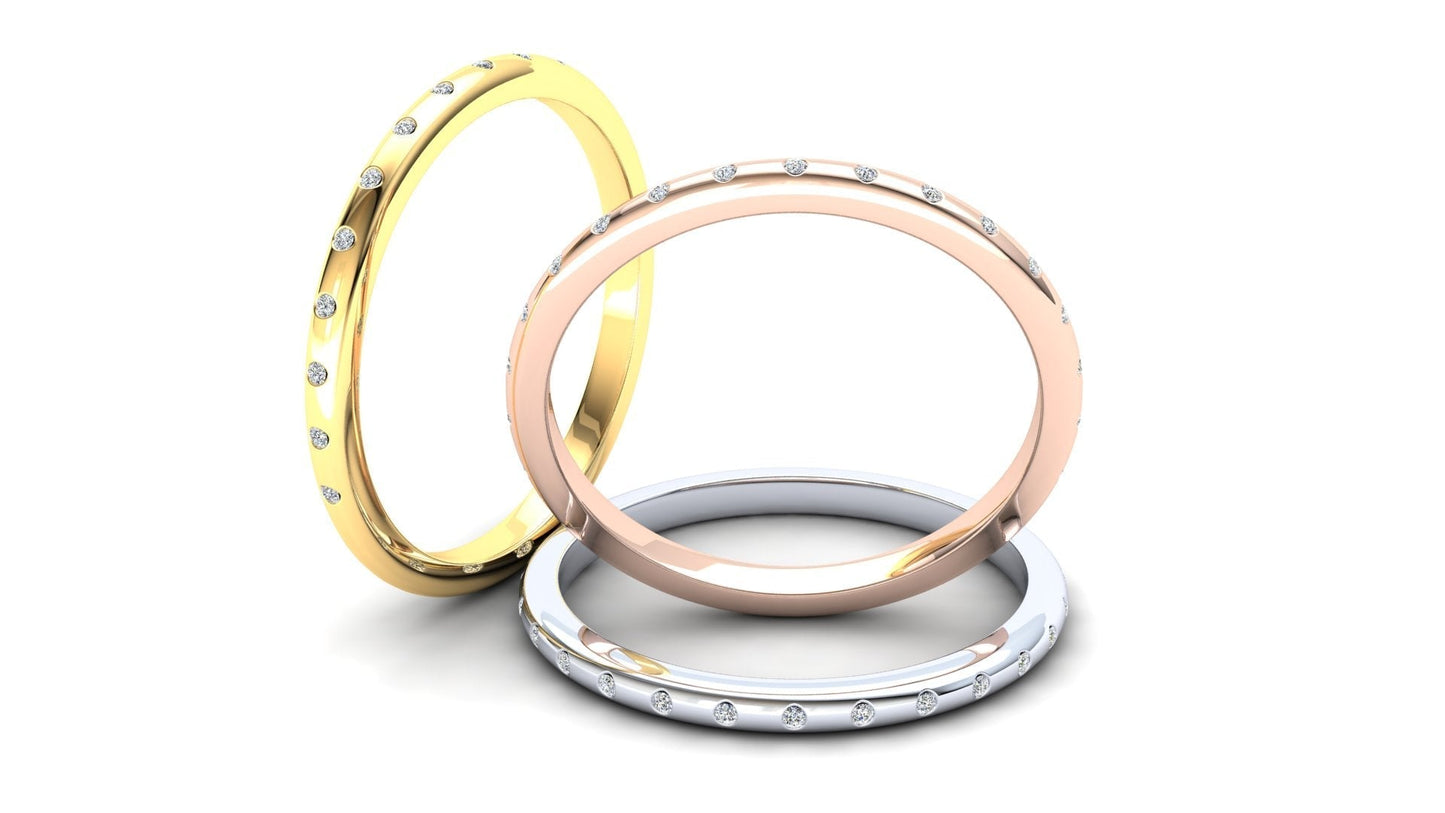 Wisteria Eternity Ring: 9ct Rose Gold with White Stones