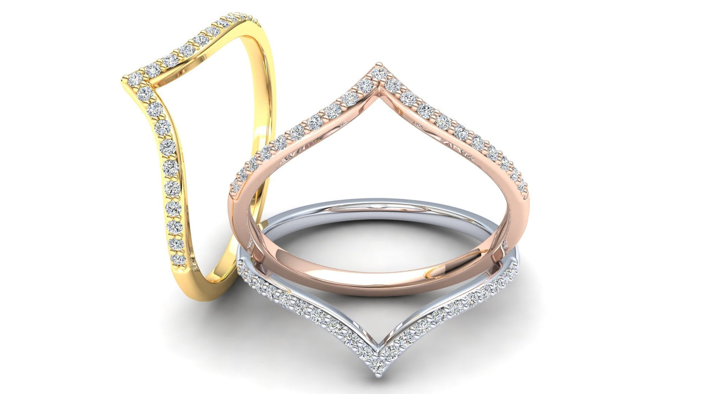 Heather Eternity Ring: 9ct Rose Gold with White Stones