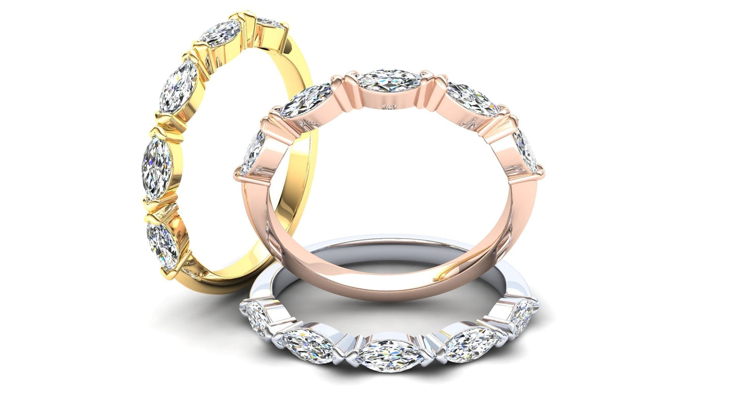 Jasmine Eternity Ring: 9ct Yellow Gold with White Stones
