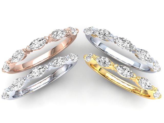 Jasmine Eternity Ring: 9ct Yellow Gold with White Stones
