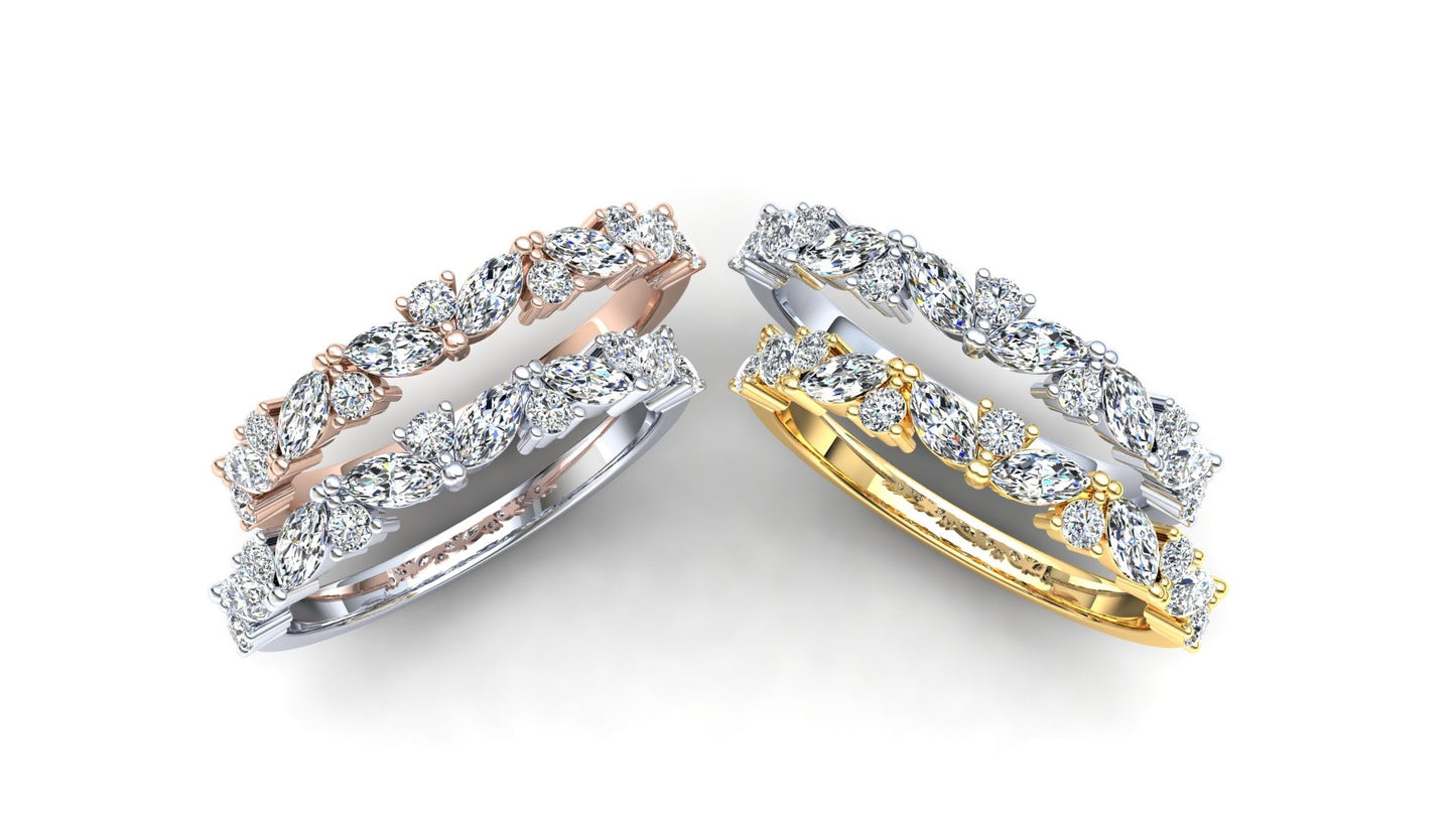 Violet Eternity Ring: 9ct White Gold with White Stones