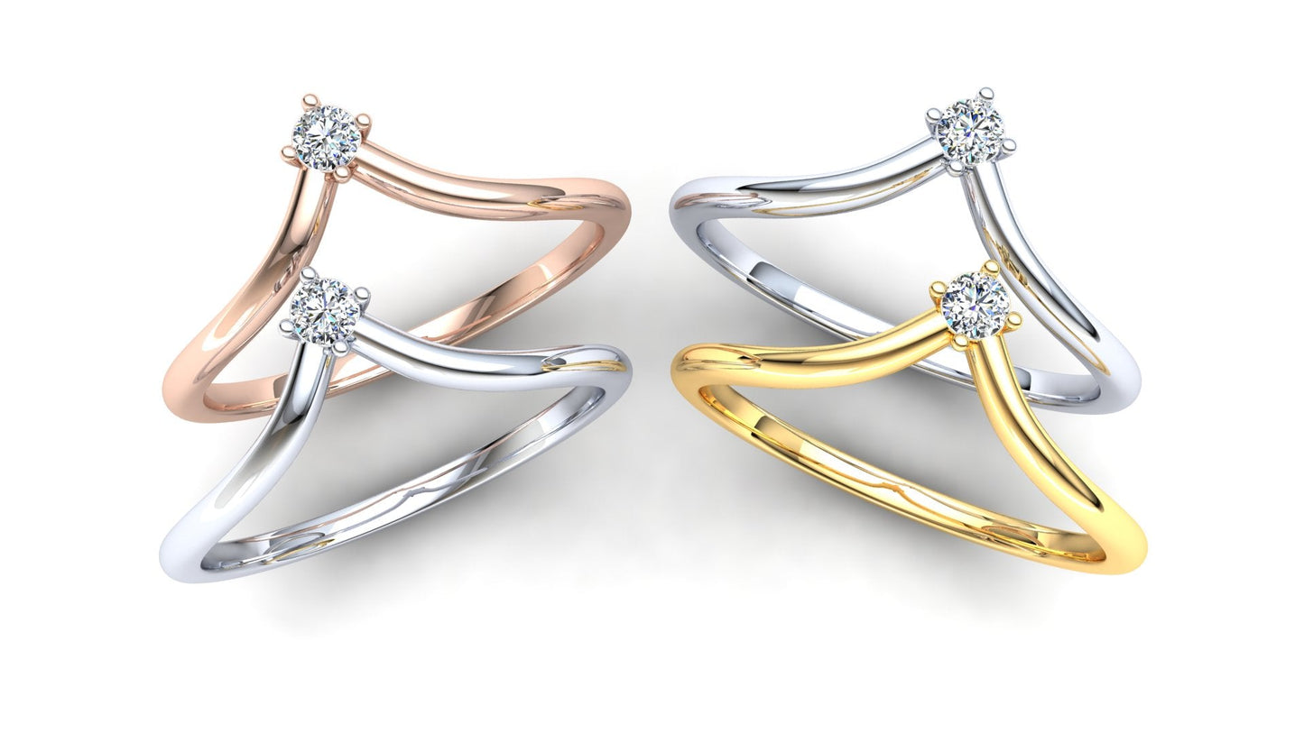 Primrose Eternity Ring: 9ct White Gold with White Stones