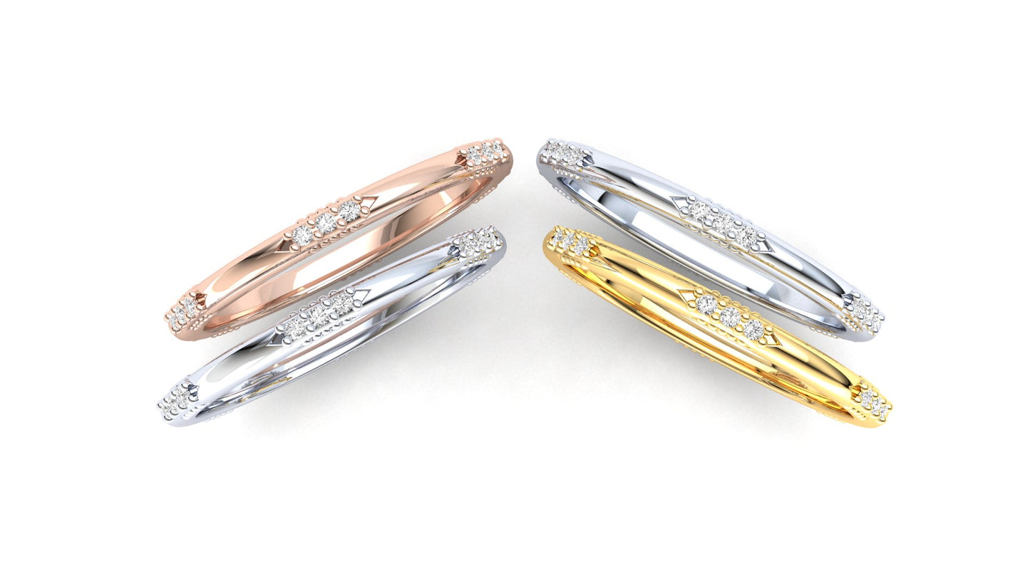 Orchid Eternity Ring: 925 Silver with White Stones