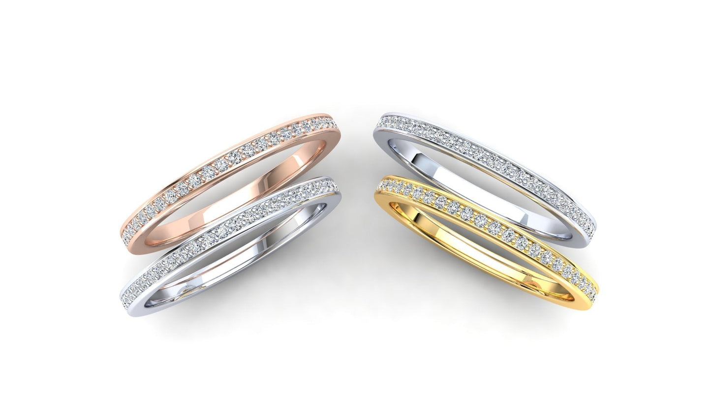 Bluestem Eternity Ring: 925 Silver with White Stones
