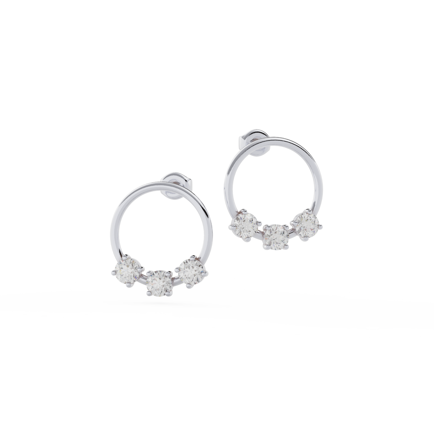 Reverie Earrings: 9ct White Gold with White Stones