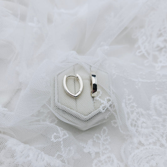 Pointed Huggie Earrings