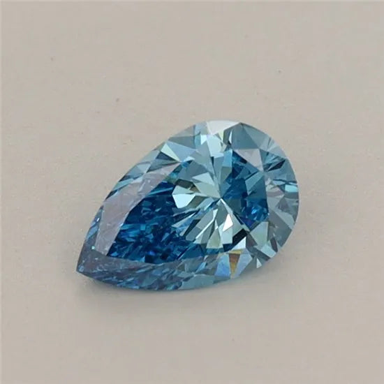 0.32ct Pear Lab Grown Diamond (Colour Fancy Vivid Blue, Clarity VS1, IGI Certified)
