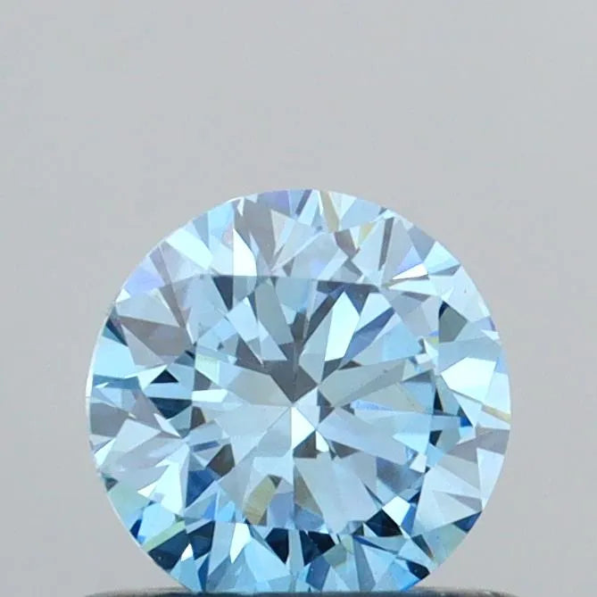 0.55ct Round Lab Grown Diamond (Colour Fancy Vivid Blue, Clarity VS1, Cut EX, IGI Certified)