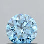 0.55ct Round Lab Grown Diamond (Colour Fancy Vivid Blue, Clarity VS1, Cut EX, IGI Certified)