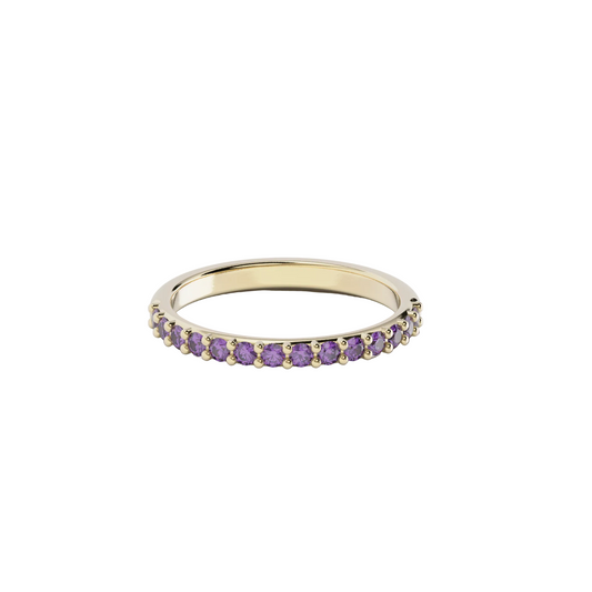 9ct Gold 2mm Birthstone Eternity Ring