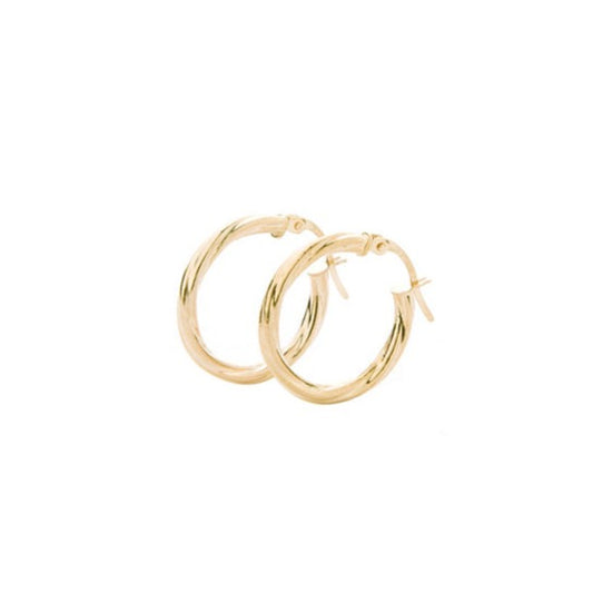 9ct Yellow Gold Twisted Hoop Earrings