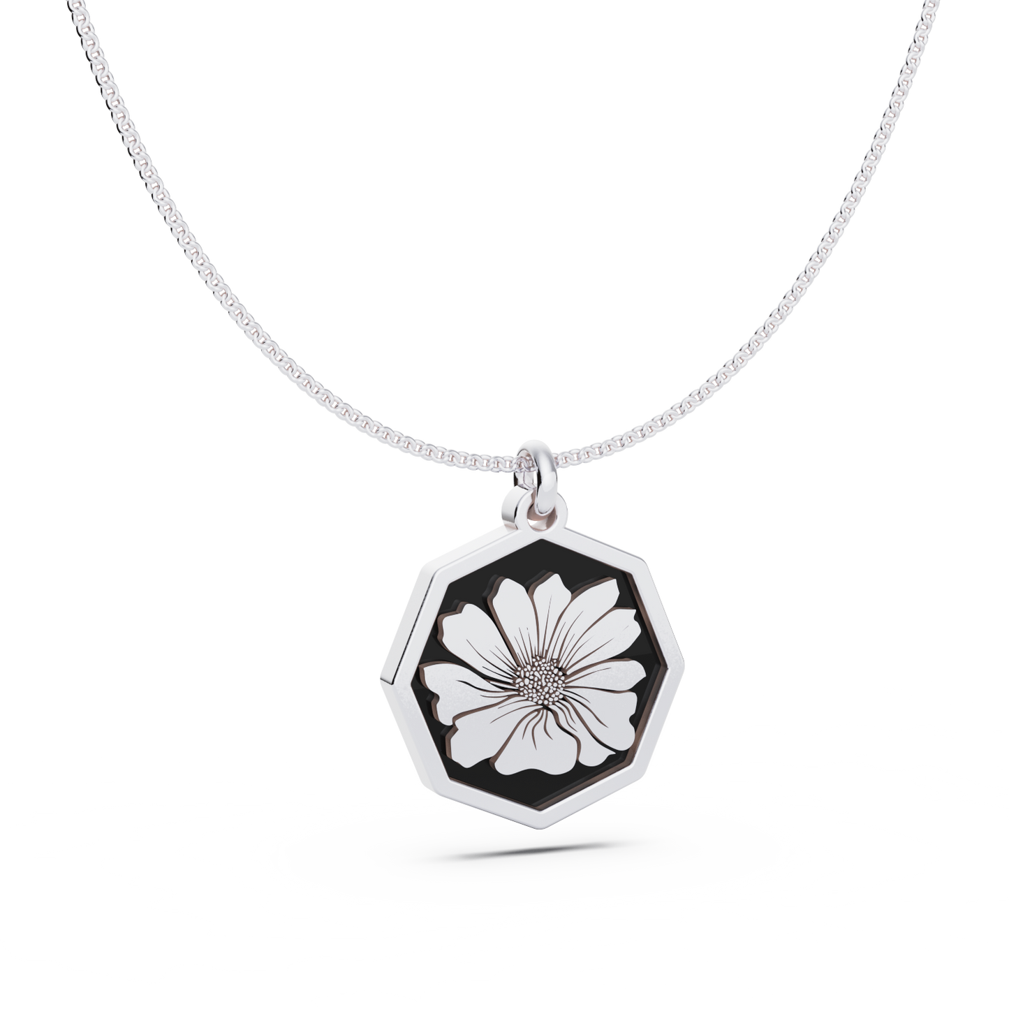 Octagon Birth Flower Necklace