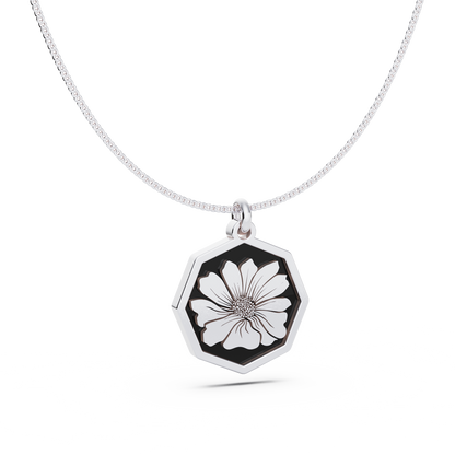 Octagon Birth Flower Necklace