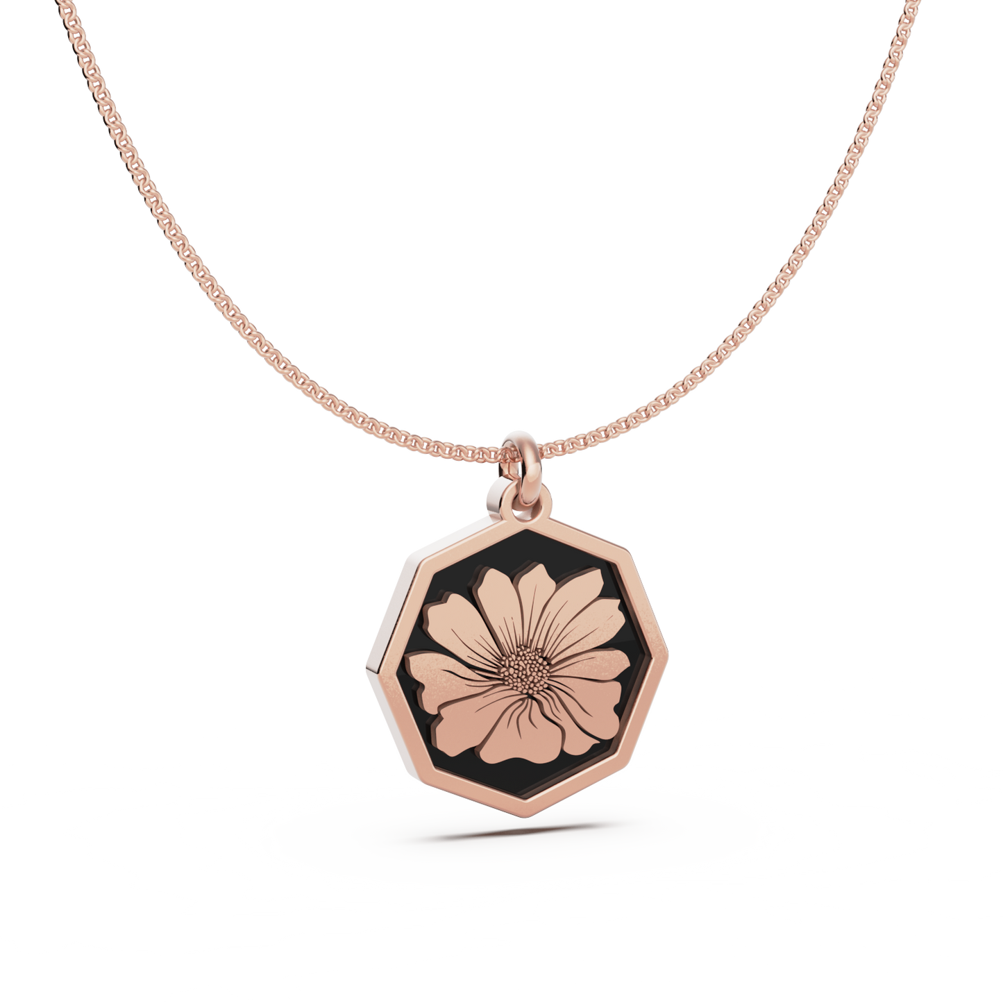 Octagon Birth Flower Necklace