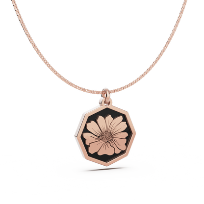 Octagon Birth Flower Necklace
