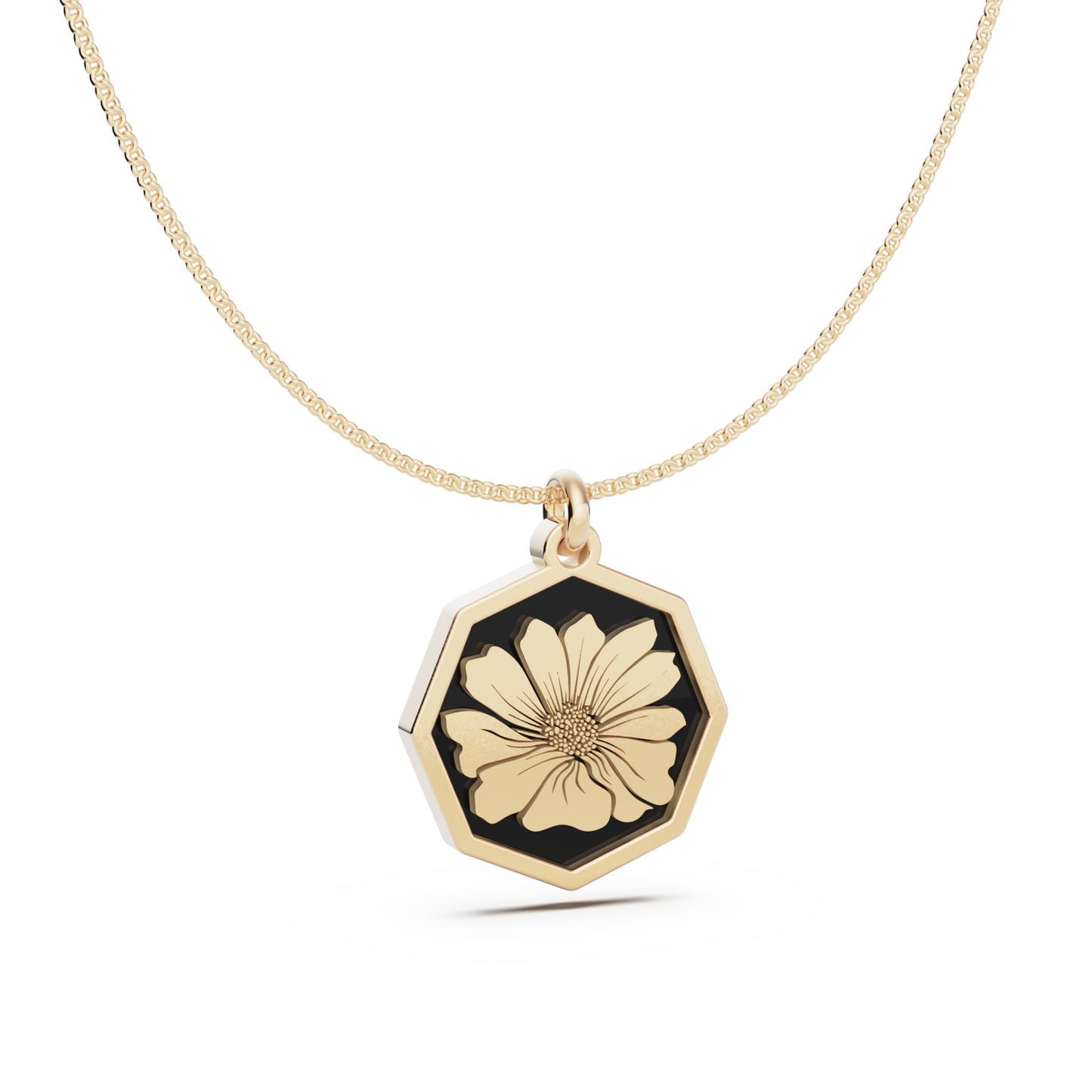 Octagon Birth Flower Necklace