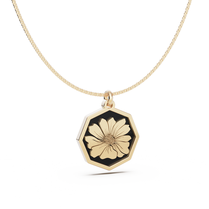 Octagon Birth Flower Necklace
