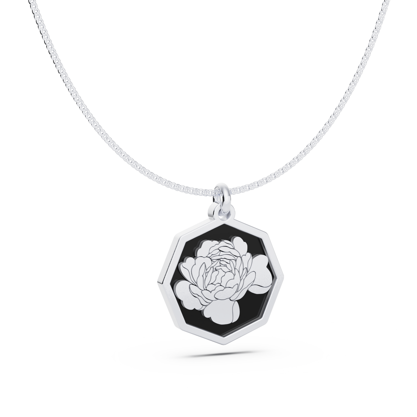 Octagon Birth Flower Necklace