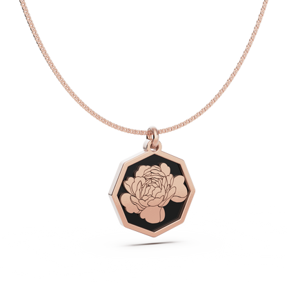Octagon Birth Flower Necklace