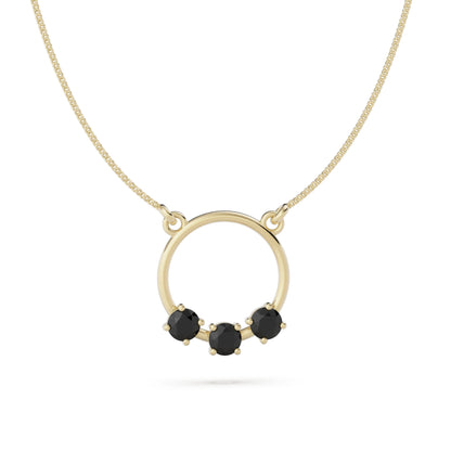 9ct Gold Reverie Necklace - Black