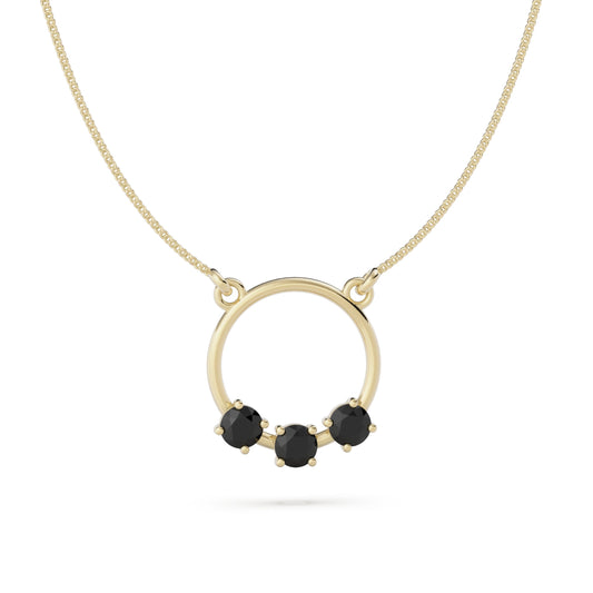 9ct Gold Reverie Necklace - Black