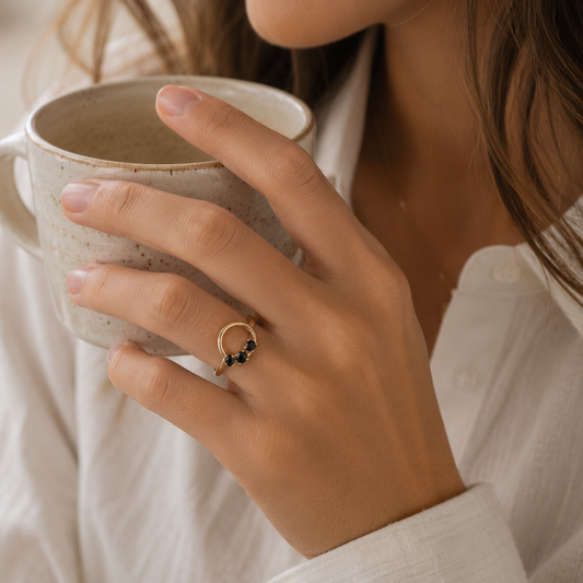 9ct Gold Reverie Ring - Black