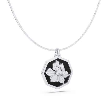 Octagon Birth Flower Necklace