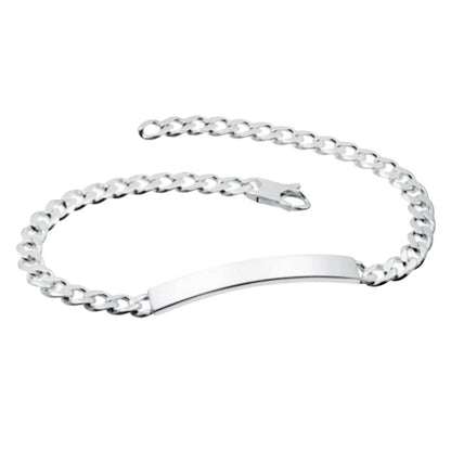 Curb 150 ID Essential Link Bracelet (6.9mm)- Sterling Silver