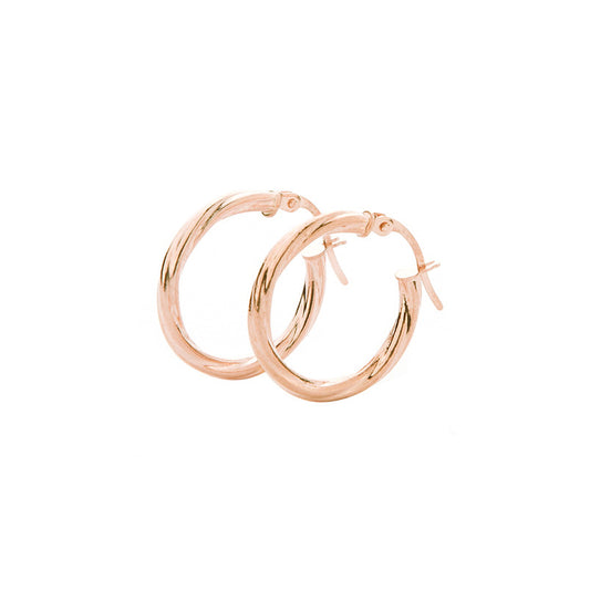 9ct Rose Gold Twisted Hoop Earrings