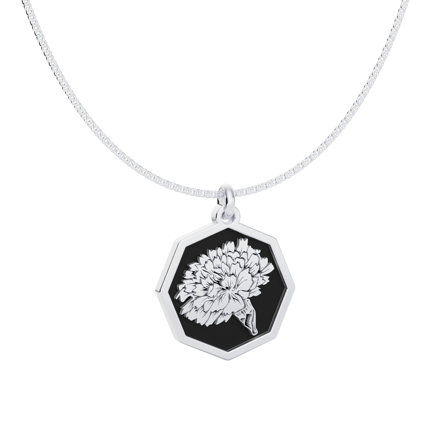 Octagon Birth Flower Necklace