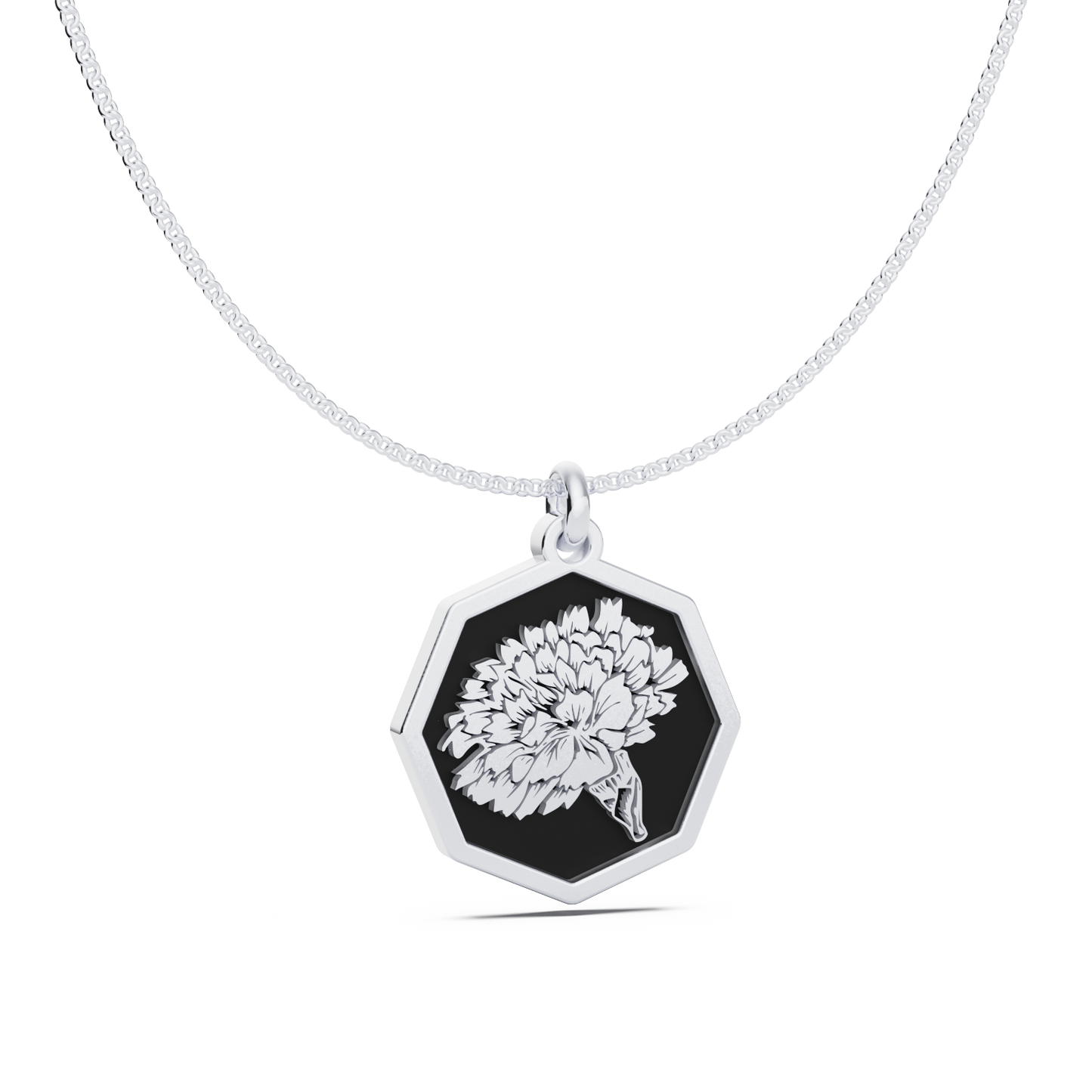 Octagon Birth Flower Necklace