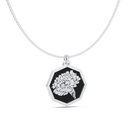 Octagon Birth Flower Necklace