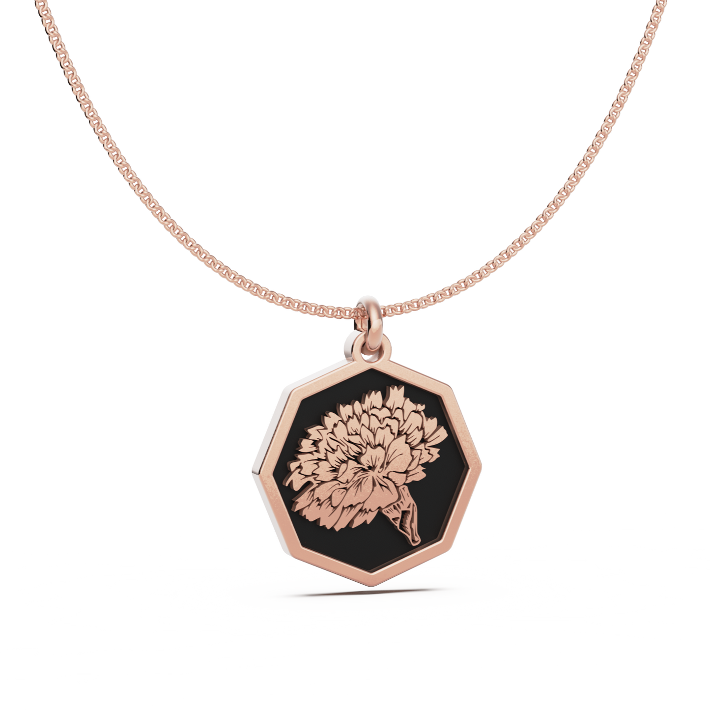 Octagon Birth Flower Necklace