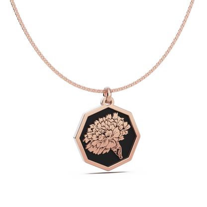 Octagon Birth Flower Necklace