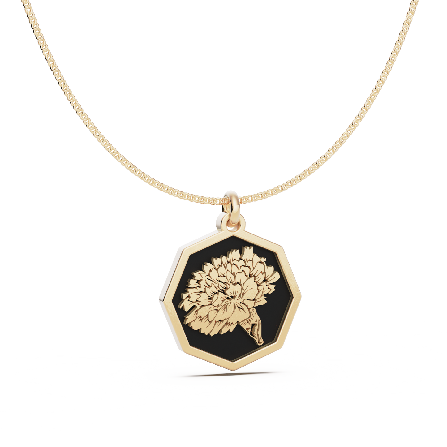 Octagon Birth Flower Necklace