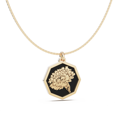 Octagon Birth Flower Necklace