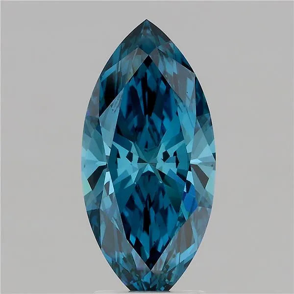 2.57ct Marquise Lab Grown Diamond (Colour Fancy Vivid Blue, Clarity VS1, IGI Certified)