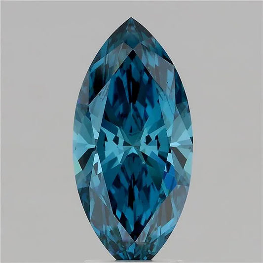 2.57ct Marquise Lab Grown Diamond (Colour Fancy Vivid Blue, Clarity VS1, IGI Certified)